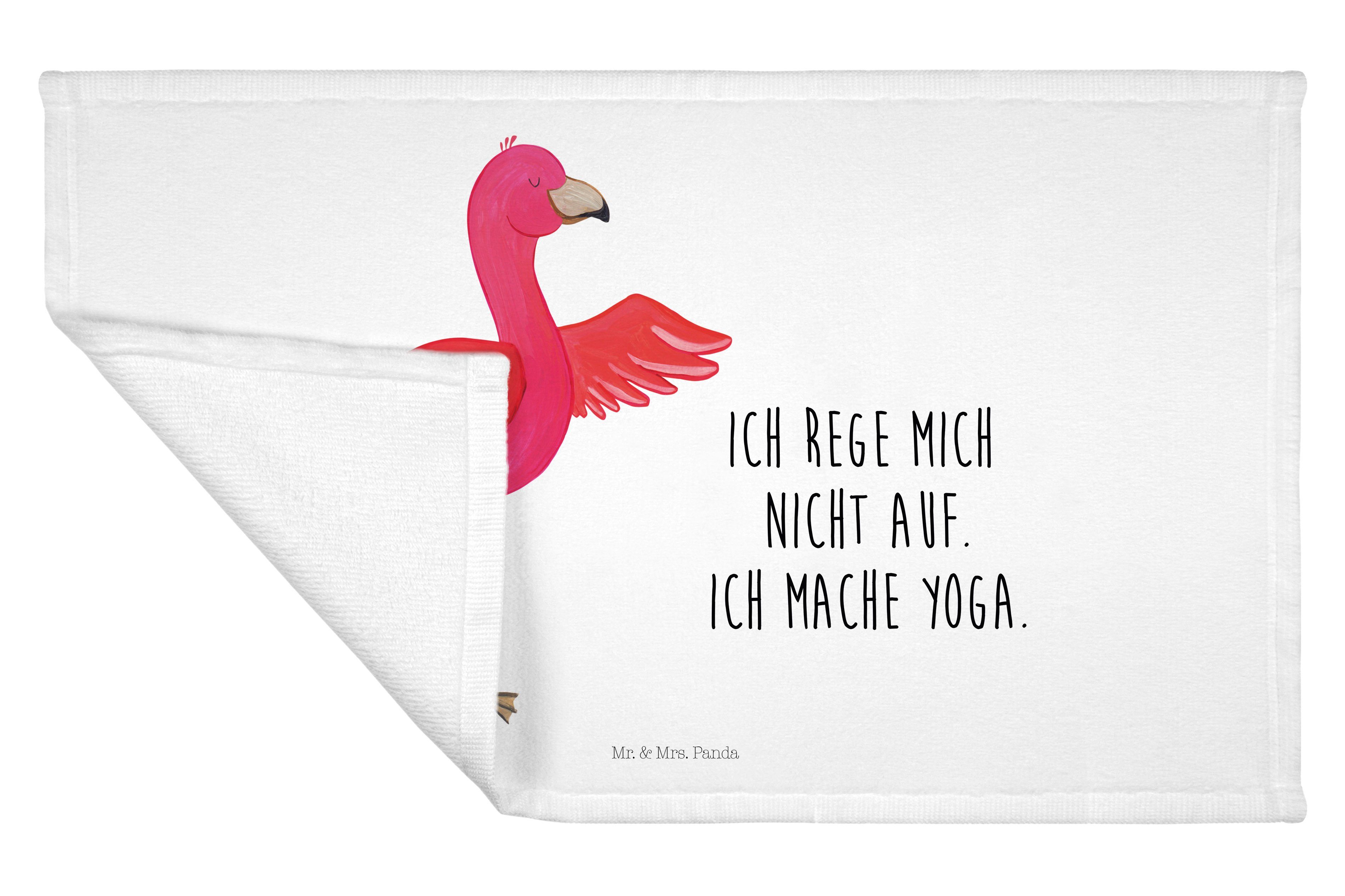 & Kinder Yoga-Übu, Geschenk, Mrs. - Gästetuch, - Weiß (1-St) Panda Handtuch Handtuch, Yoga Flamingo Mr.