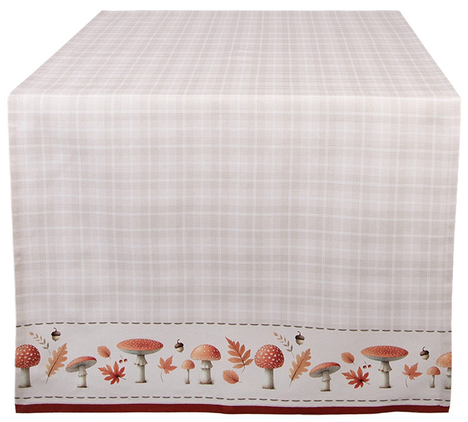 Clayre & Eef Tischläufer Autumn Leaves (1-tlg, 1-teilig), Tischläufer Tischdecke ca.50x140cm Baumwolle