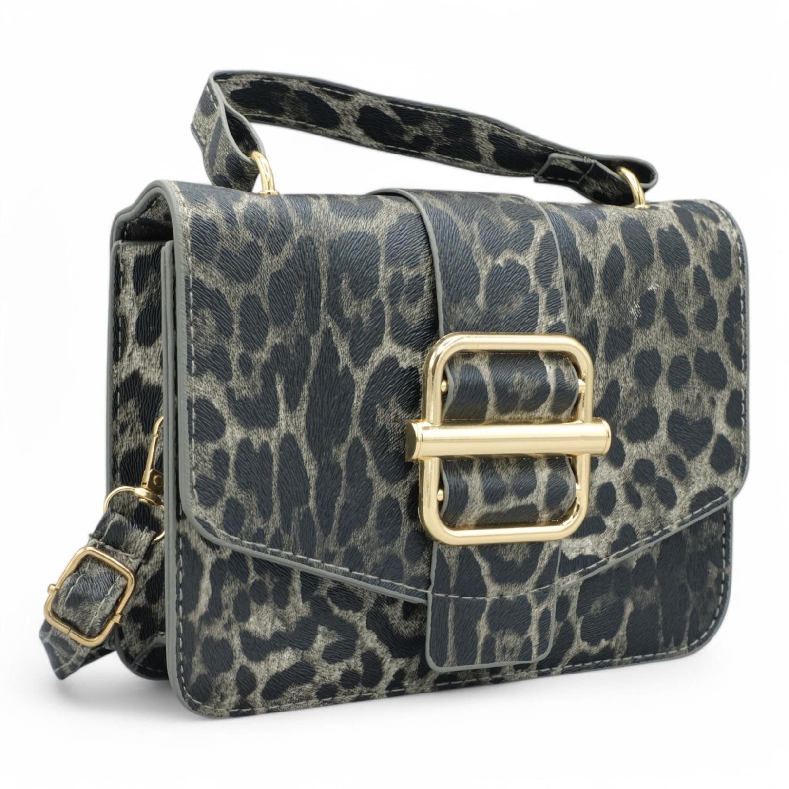 Eyecatcher Handtasche Glamour Leoparden-Handtasche mit goldener günstig online kaufen