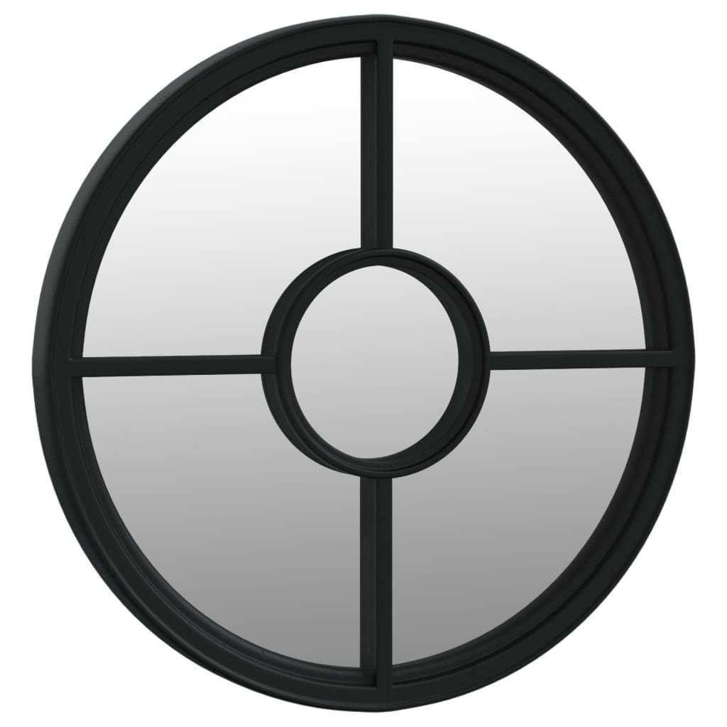 furnicato Wandspiegel Runder Gartenspiegel 40 x 4 cm in Schwarz aus Eisen (1-St)