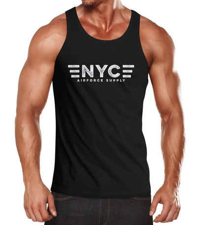 Neverless Tanktop Herren Tank-Top Aufdruck NYC New York City Airforce Supply Army Print Muskelshirt Muscle Shirt Neverless® mit Print