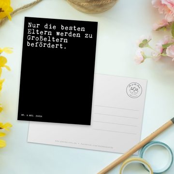 Mr. & Mrs. Panda Postkarte Nur die besten Eltern... - Schwarz - Geschenk, schöner Spruch, lustig, Hochglänzend