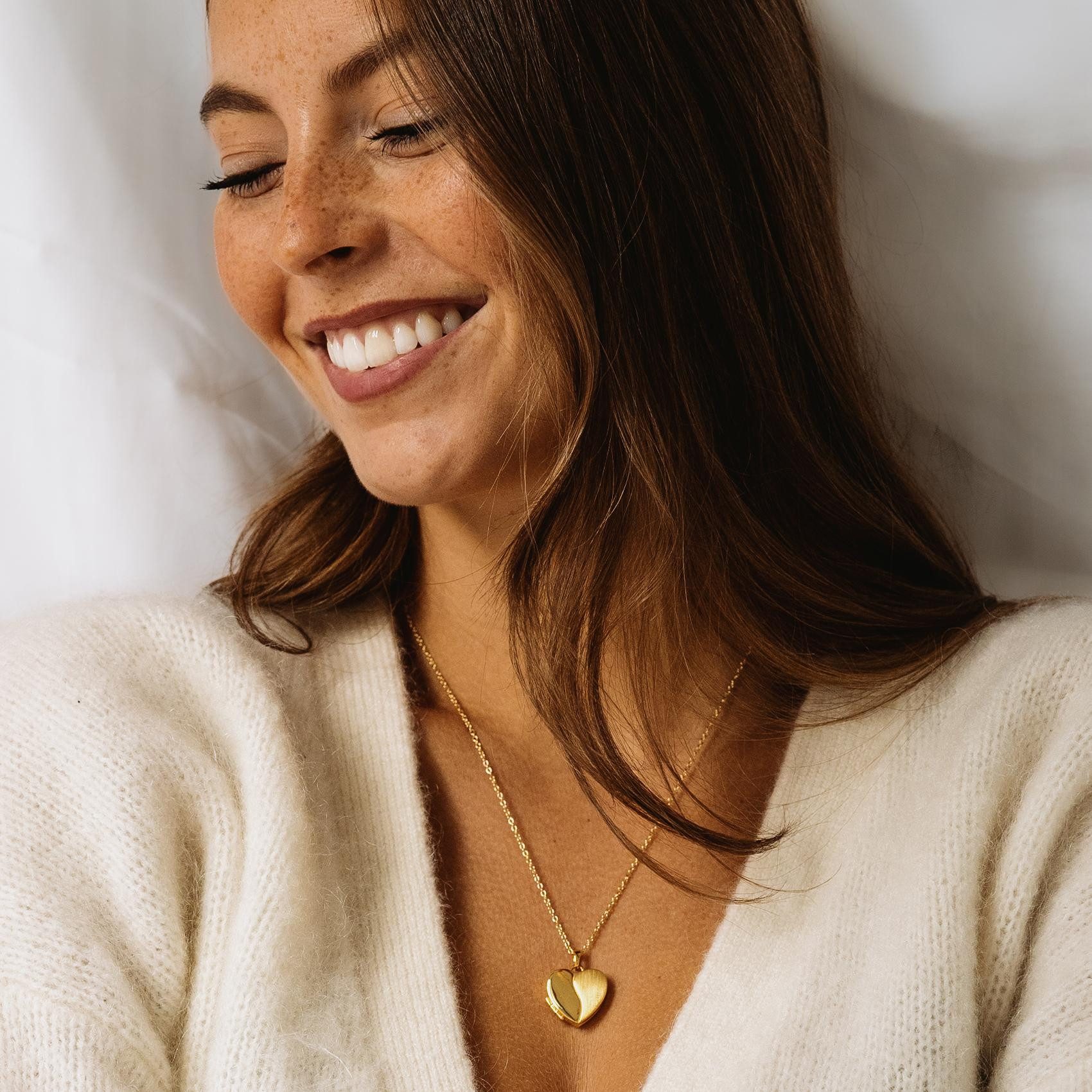 Amoonic Amulett Herz Medaillon zum Öffnen für Bilder Silber 925 Herzkette A günstig online kaufen