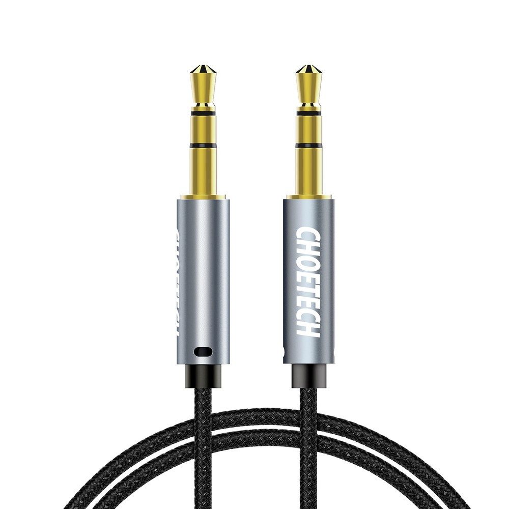 Choetech Klinkenkabel AUX-Kabel Verbindungskabel Audio-Kabel, Klinke 3,5 mm, Klinke 3,5 mm (120.0 cm), Rauschunterdrückung, vergoldet, geflochten, knickfest