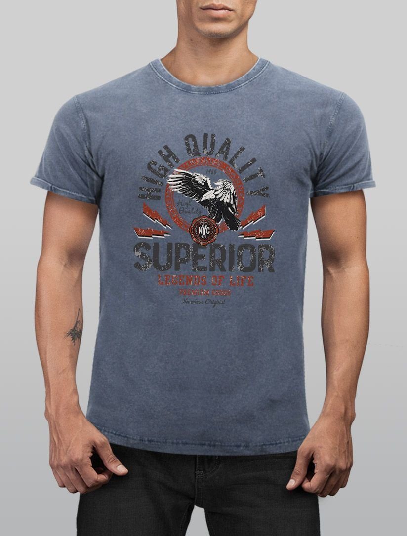 Neverless Print-Shirt Neverless® Herren T-Shirt Vintage Shirt Printshirt Superior Legends mit Print