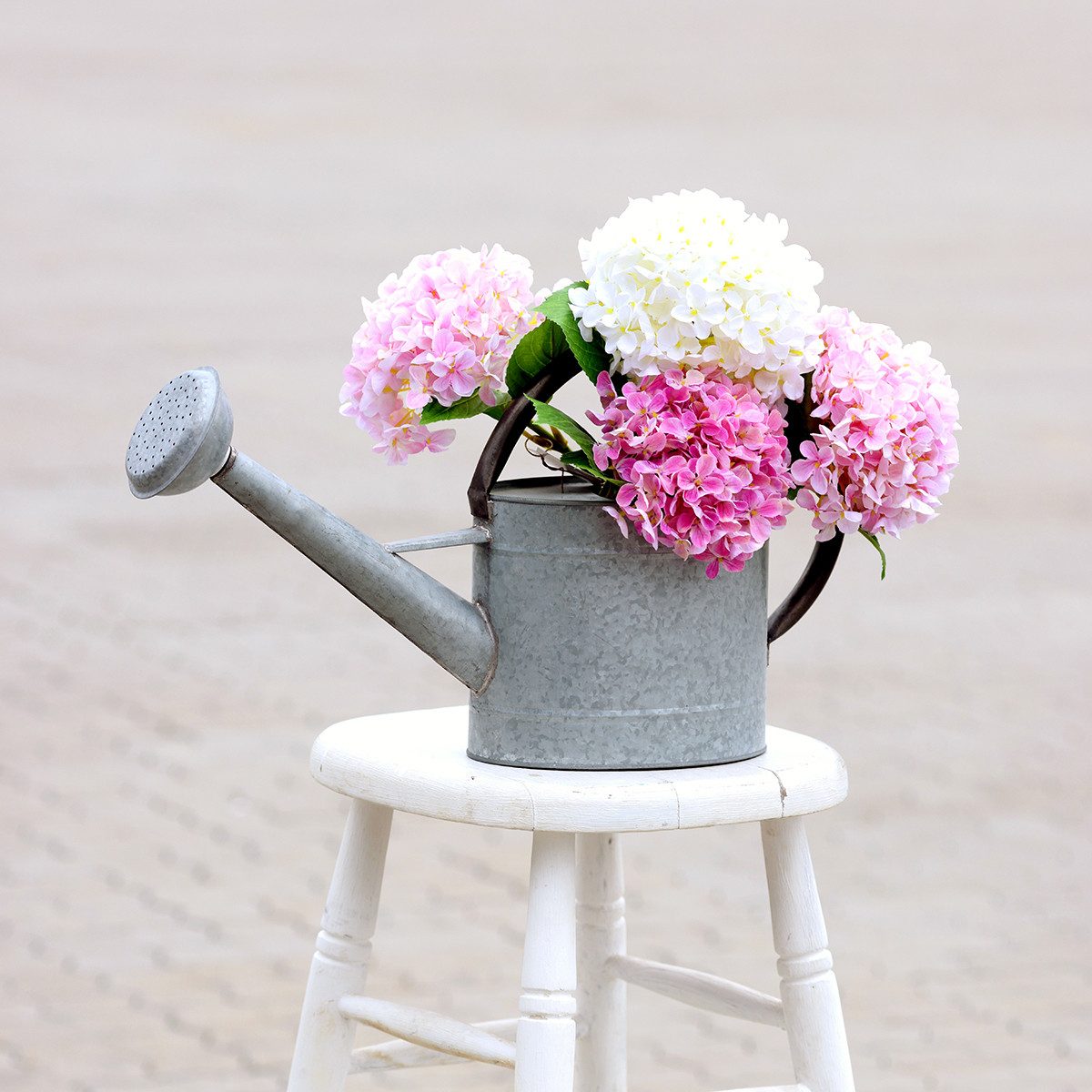 Kunstblume Hortensie künstlich 65cm Dekoblume Hellrosa Kunstpflanze, Viana, günstig online kaufen