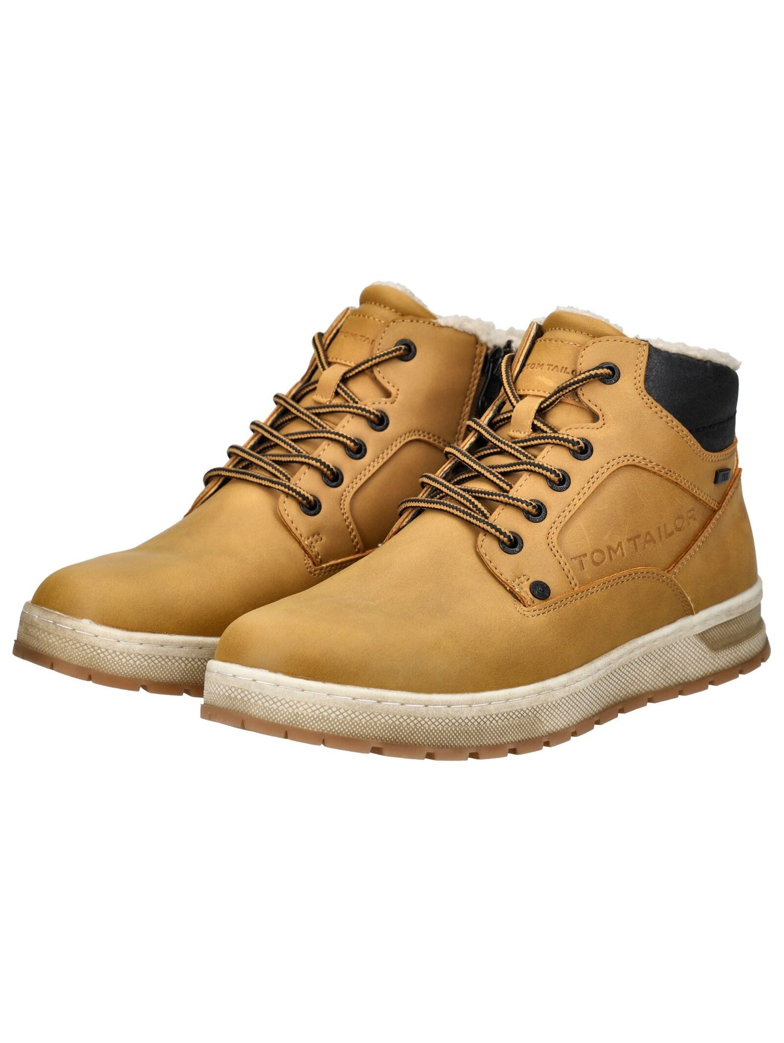 TOM TAILOR Stiefelette Lederimitat/Textil . Schnürstiefelette