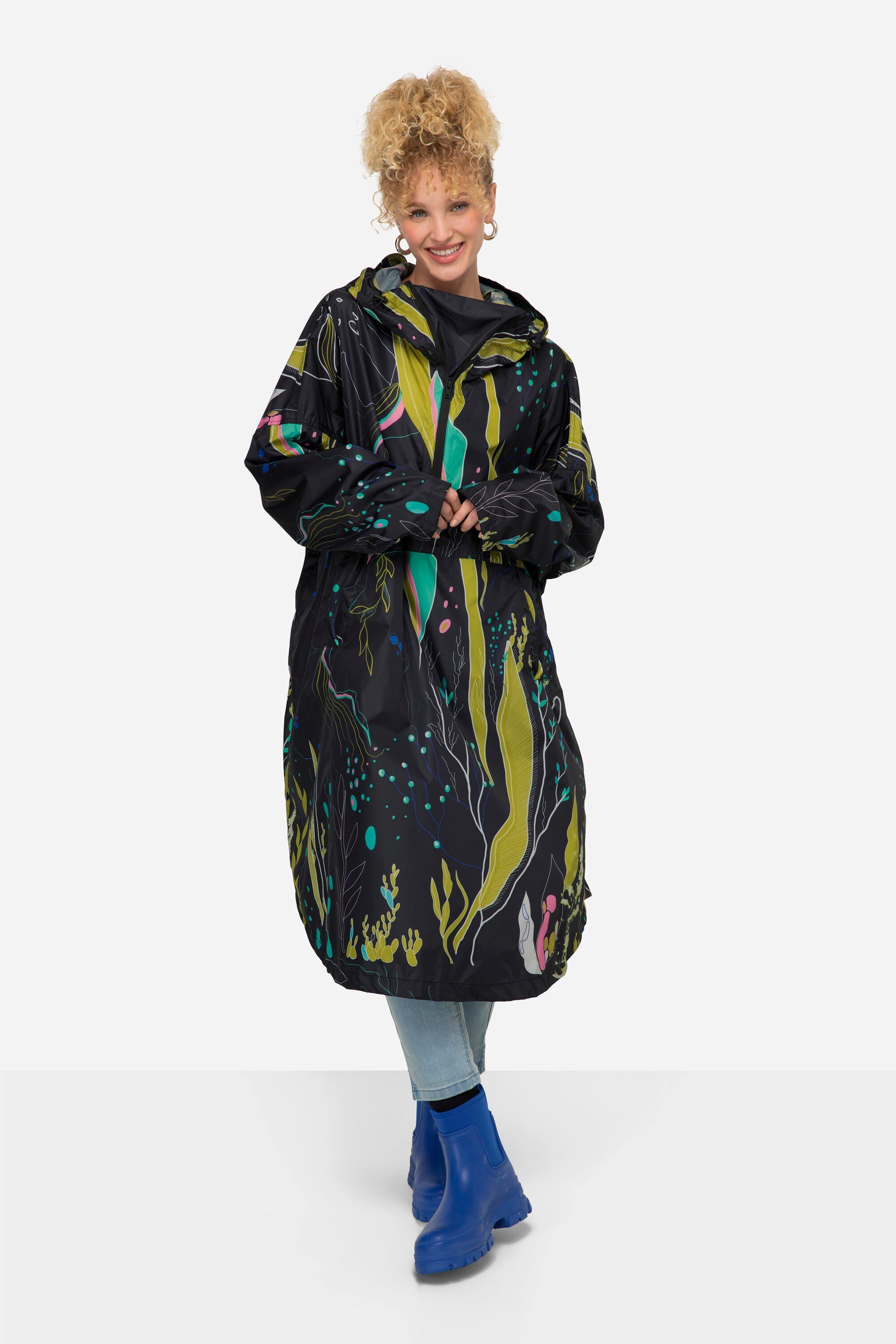 Funktionsjacke Funktions-Regencape Unisex Print Kapuze