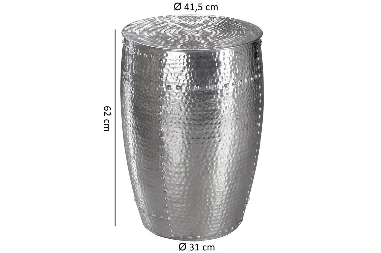 Aluminium Silber Sofatisch Beistelltisch LUCIAN tinkaro