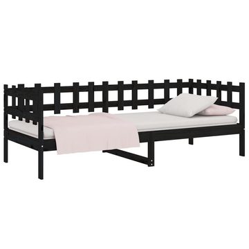 furnicato Bett Tagesbett Schwarz 90x200 cm Massivholz Kiefer