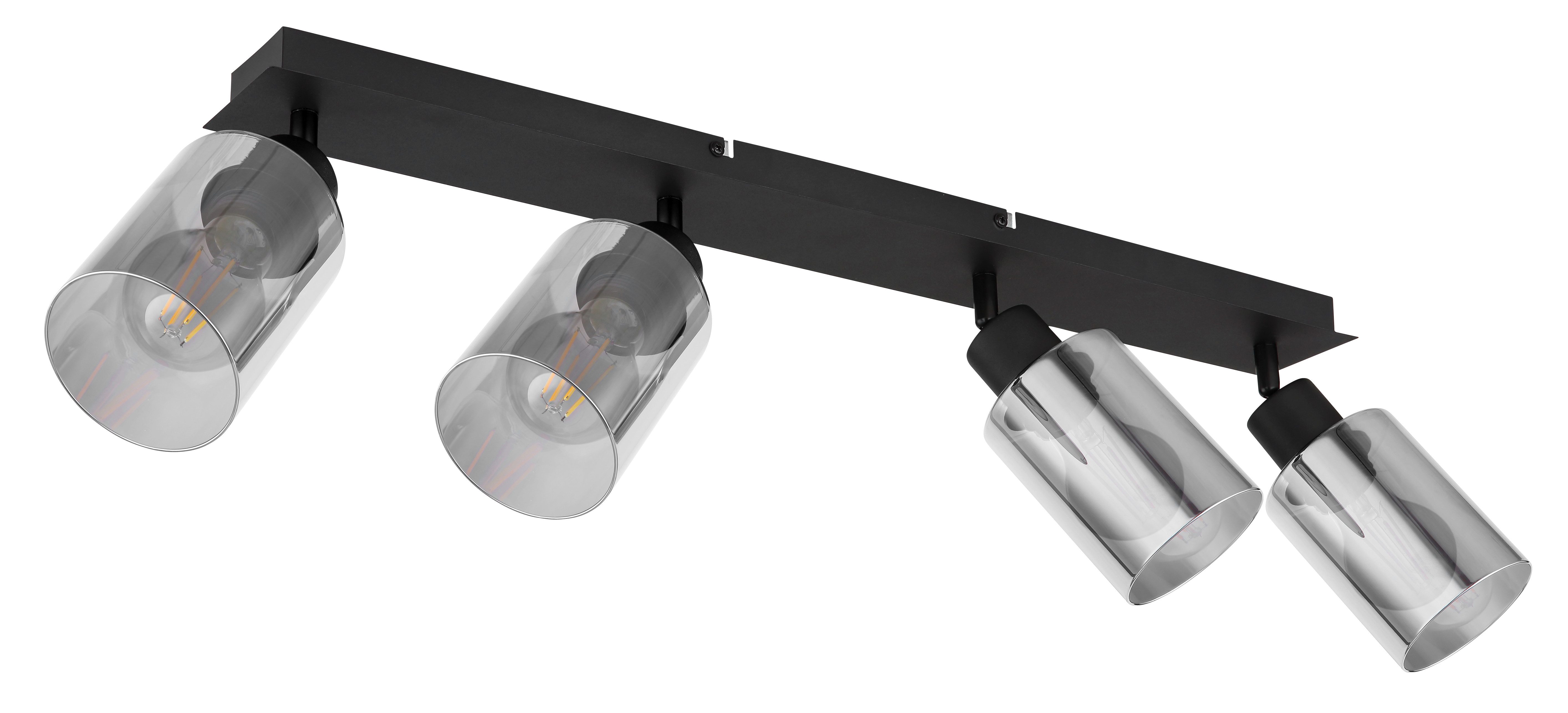 GLOBO LIGHTING Deckenstrahler HADERA, ohne Leuchtmittel, Strahler/Glas rauchfarben/Wohnzimmer/Flur/LxBxH: 670x90x215mm