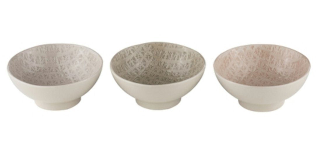 Ladelle Schale TIRARI Schale 12,5 x 5,5 cm Set3, Steinzeug, (Schüsseln & Schalen)