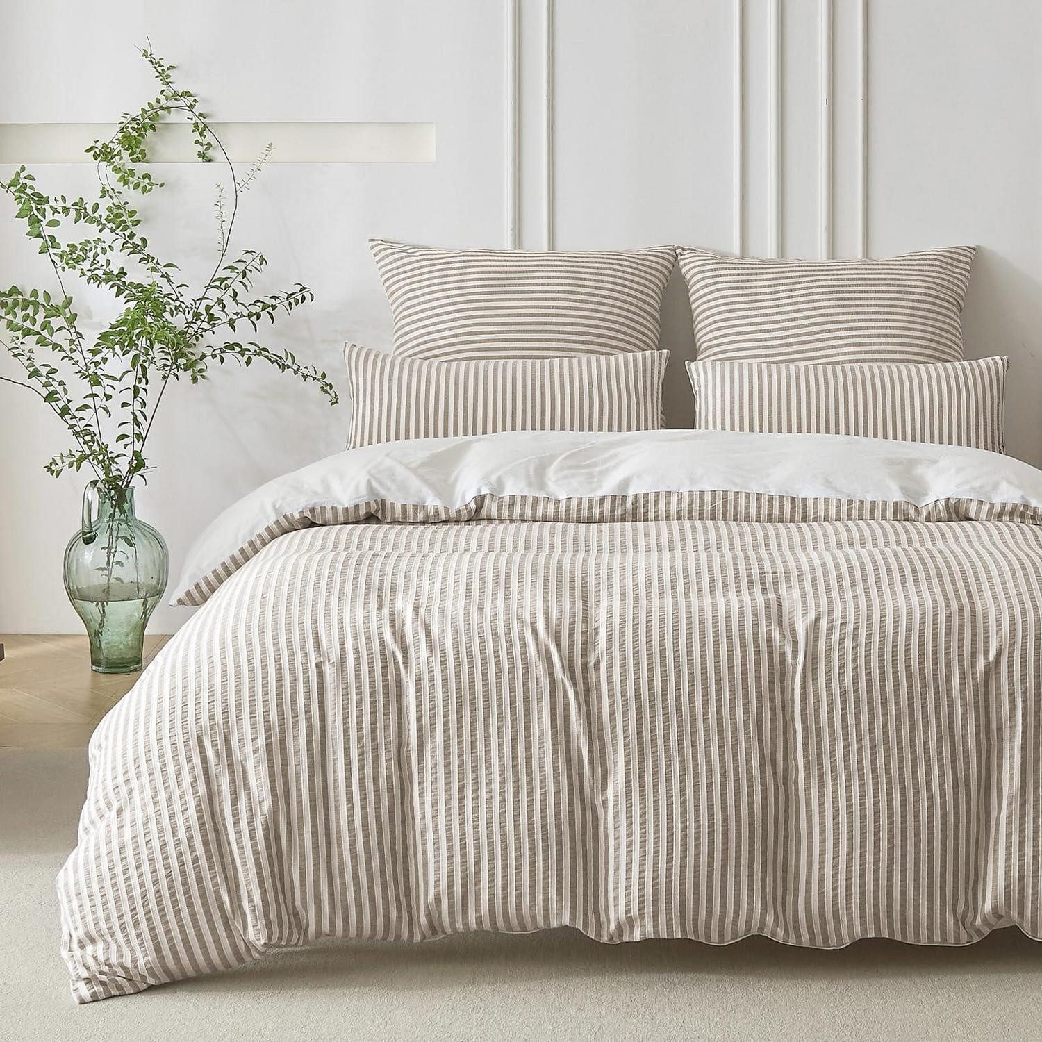 LuxusKollektion Wendebettwäsche SOULFUL Bettwäsche 135x200 Jacquard Braun 2tlg