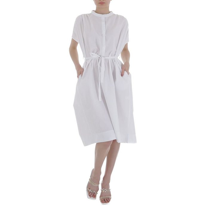 Ital-Design Sommerkleid Damen Freizeit Sommerkleid in Weiß