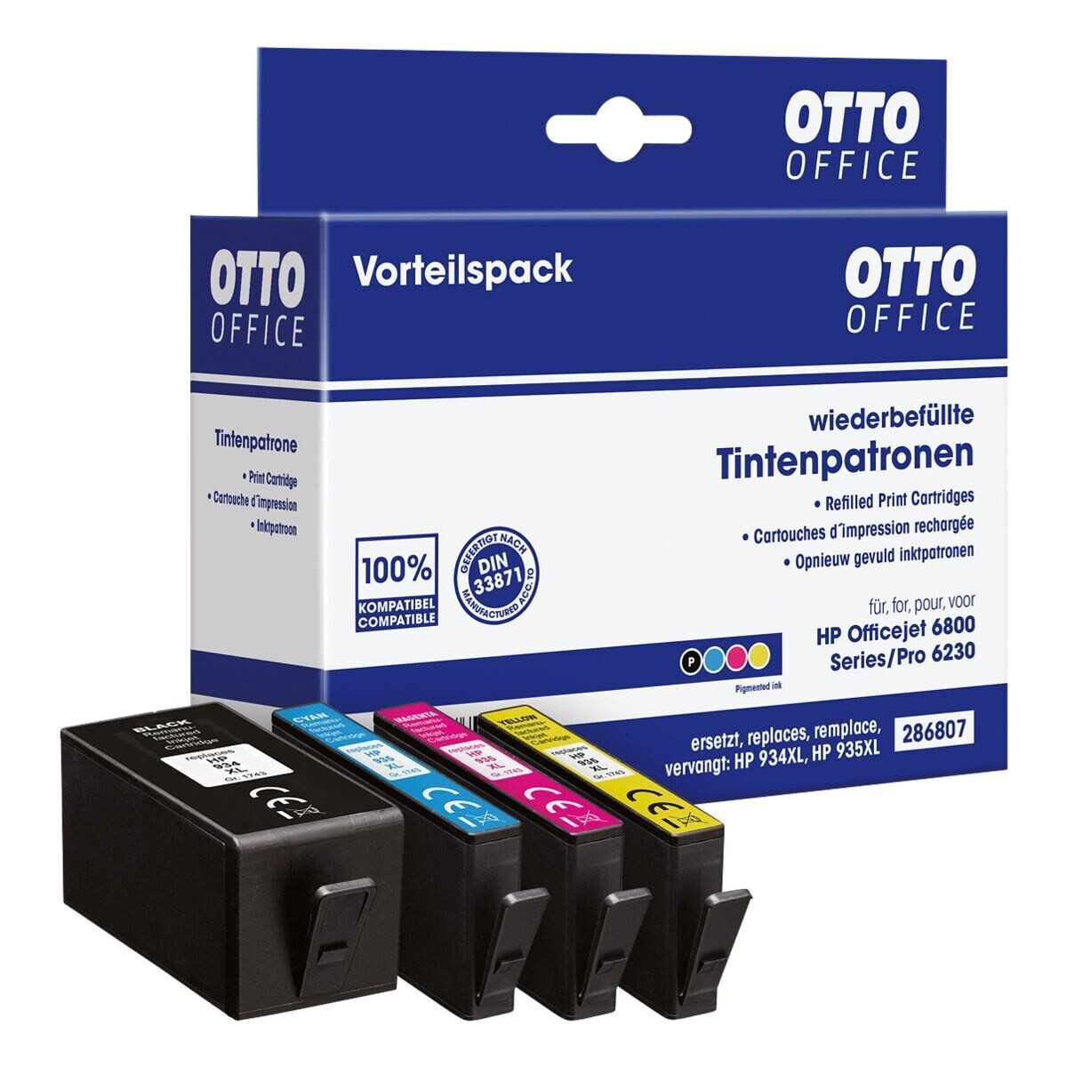 Otto Office 934XL / 935 XL Tintenpatrone (4-tlg., ersetzt HP »934 XL / 935 XL«, schwarz / cyan / magenta / gelb)
