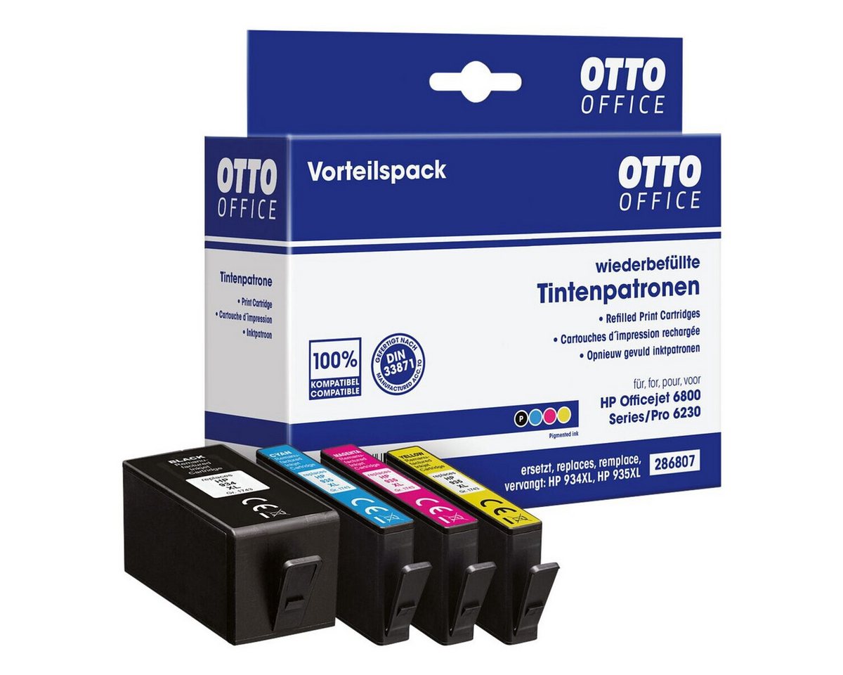 Otto Office 934XL / 935 XL Tintenpatrone (4-tlg., ersetzt HP »934 XL / 935 XL«, schwarz / cyan / magenta / gelb)