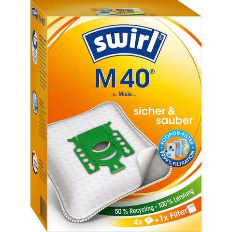 Swirl Staubsaugerbeutel Swirl® M40, passend für Miele und Hoover, 4-er Pack