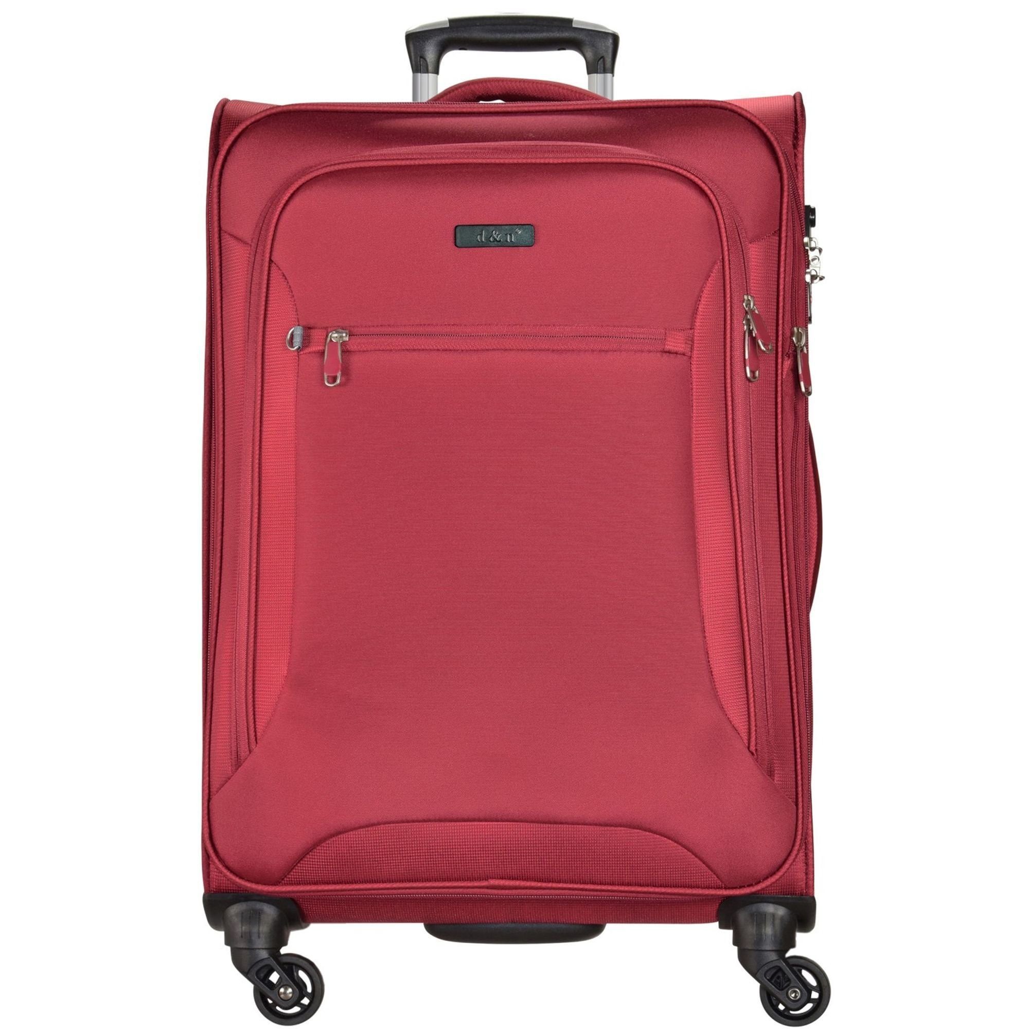 D&N Weichgepäck-Trolley Travel Line 6400, 4 Rollen, Polyester bordeaux