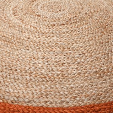 Teppich Jute-Teppich mit Quasten AIRE - Farbenfrohe Akzente, KADIMA DESIGN, Rund, Höhe: 7 mm