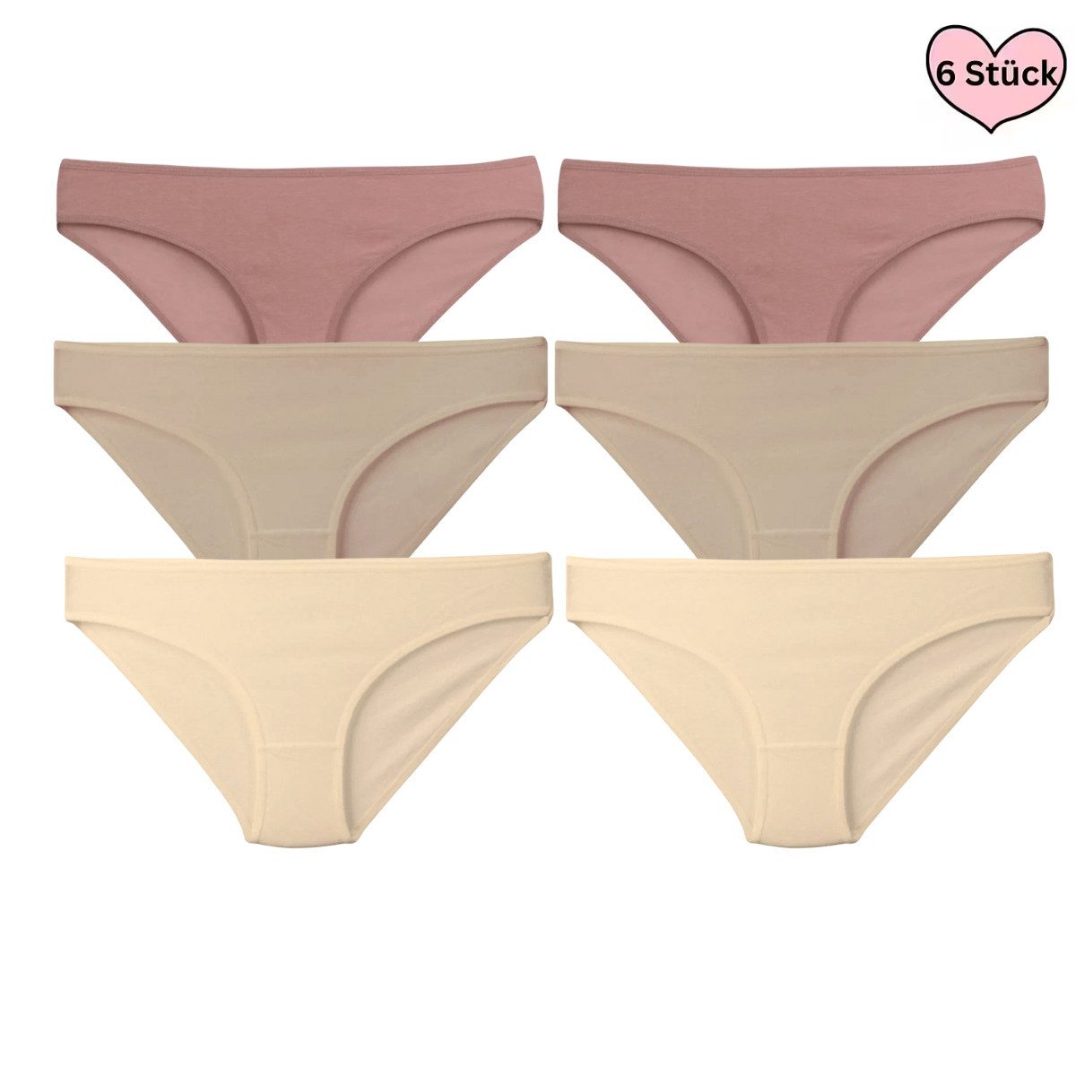 Dominant Funktionsunterhose Damenunterwäsche (Packung, 6-St) aus elastischer Baumwolle bequem atmungsaktiv, elastisch