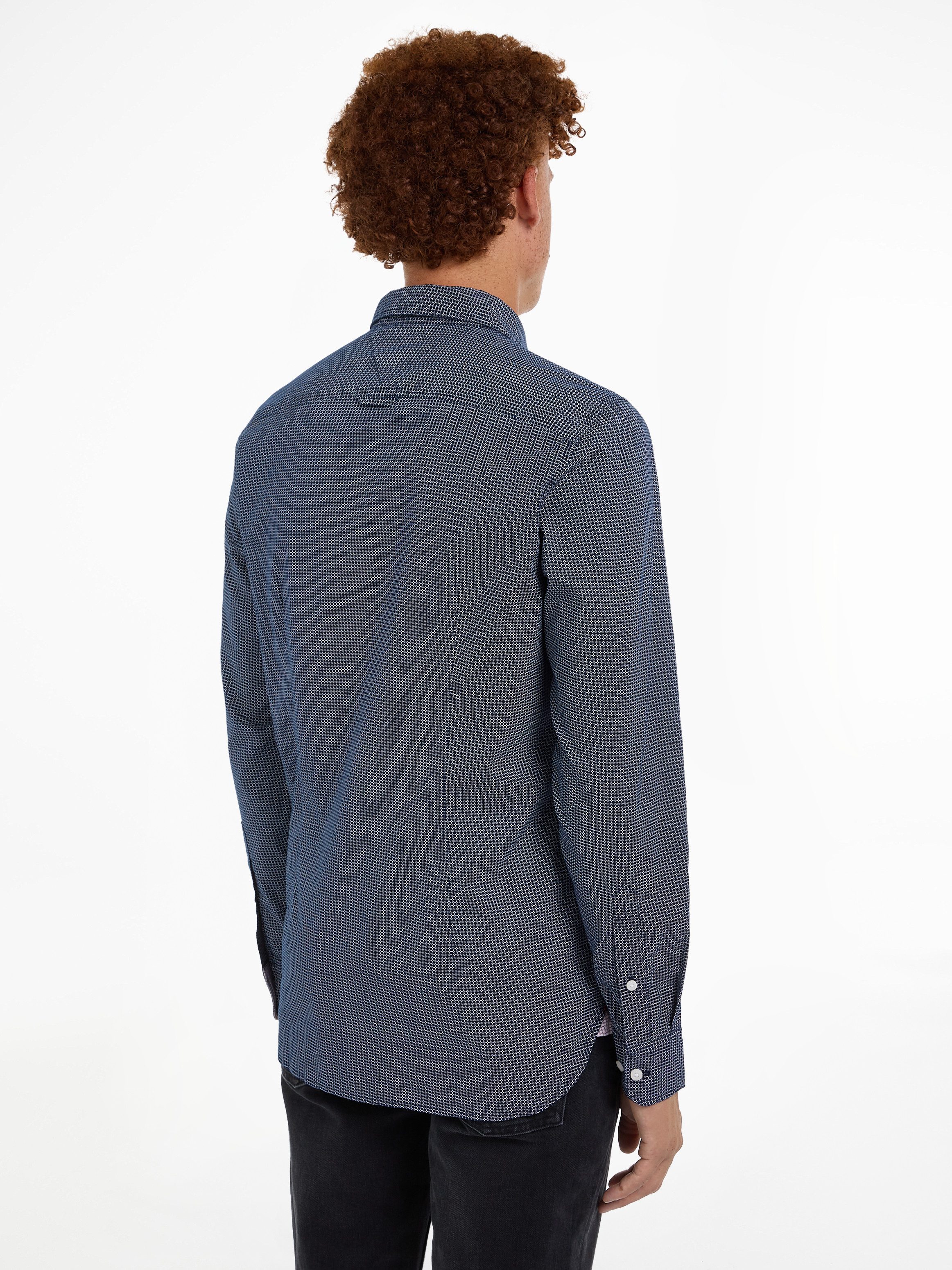 Tommy Hilfiger Businesshemd FLEX MICRO FOULARD Slim Fit SHIRT Mit Minimal-P günstig online kaufen