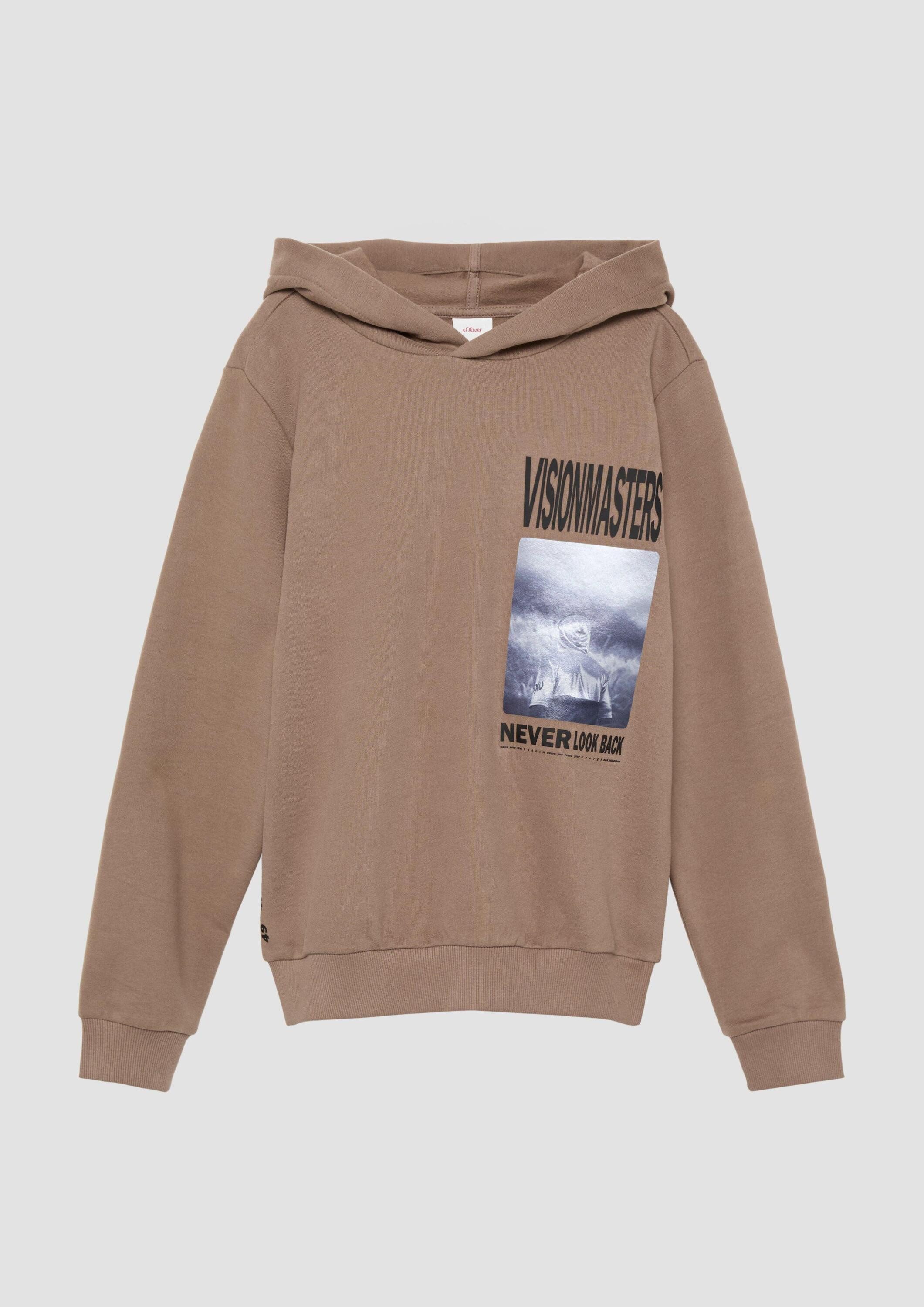 s.Oliver Sweatshirt Sweatshirt Wärmendes Kapuzen-Sweatshirt mit Frontprint