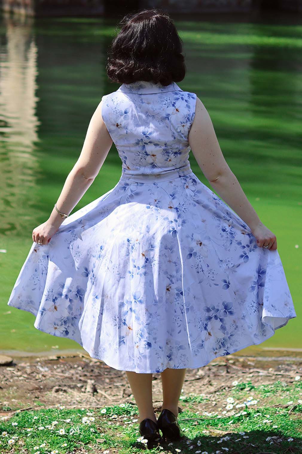 Hearts & Roses London A-Linien-Kleid Cynthia Floral Swing Dress Retro Vintage Fit-N-Flare 50er