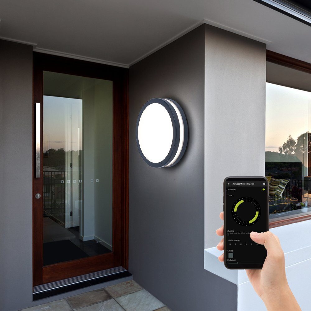 LED Deckenleuchte EGLO Wandleuchte fest Terrassenleuchte Smart verbaut, LED Warmweiß, LED-Leuchtmittel Außen dimmbar Wandstrahler,