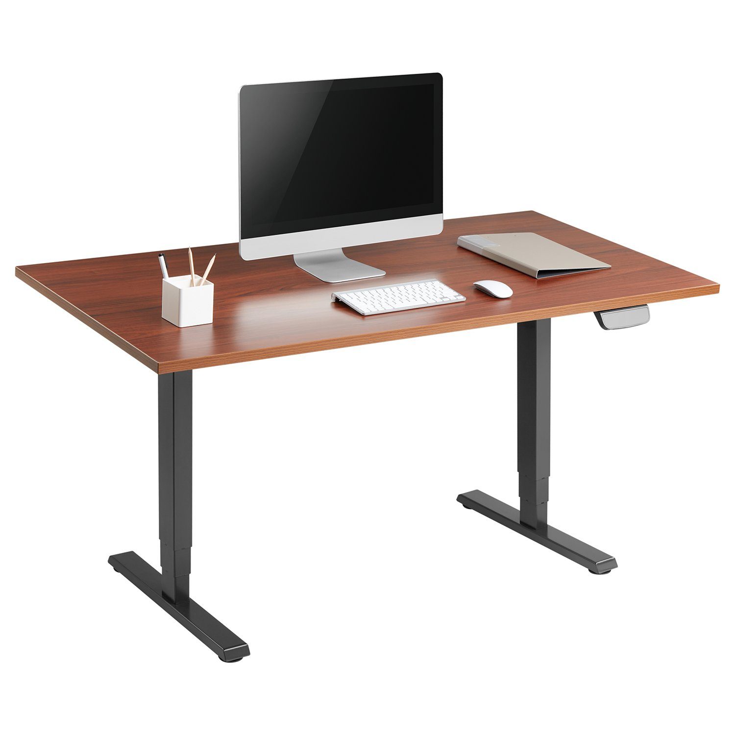 Ergo Office Schreibtisch ER-422, Tischplatte ohne max. Bürotisch Höhe 128 Sitz-Steh-Schreibtisch cm