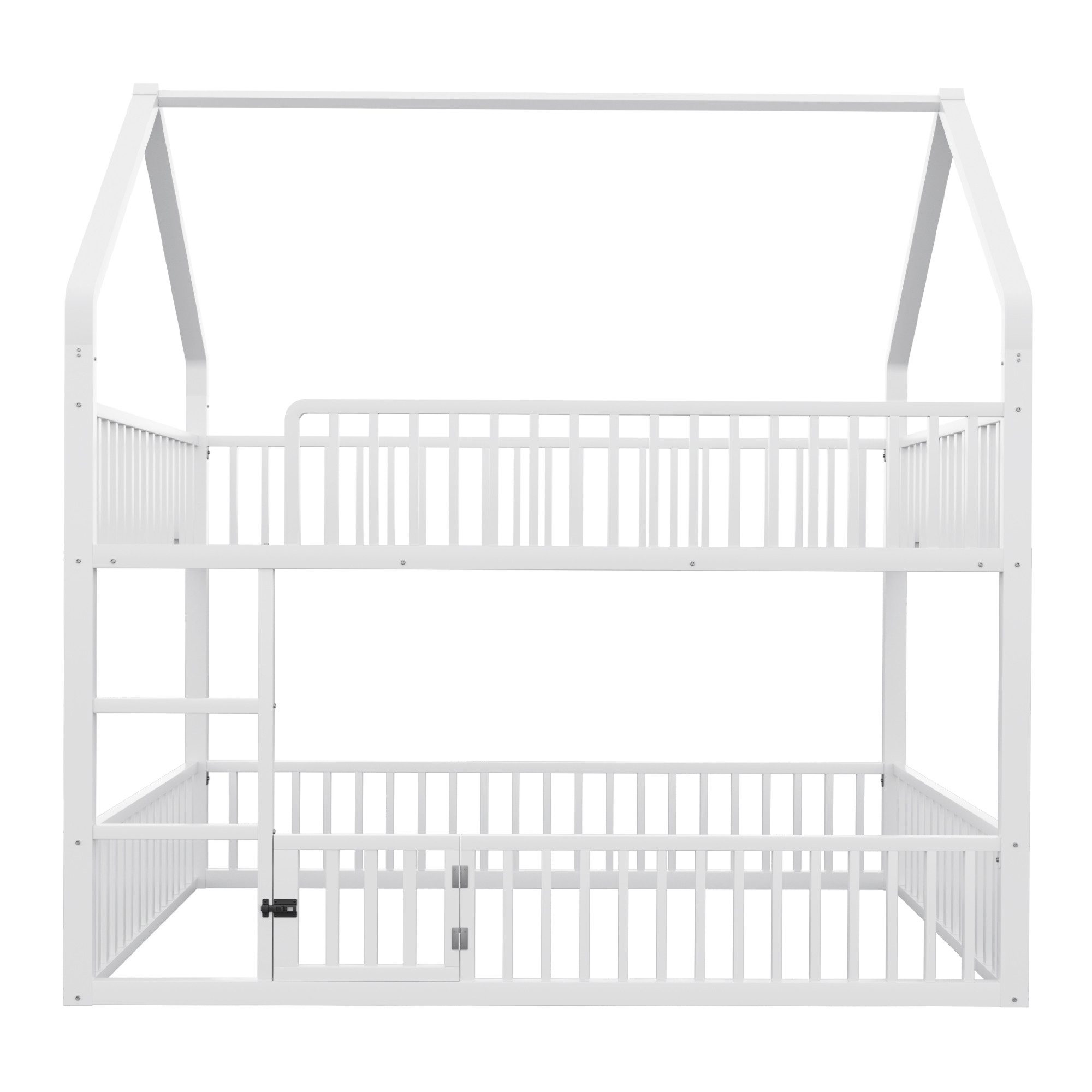 OKWISH Etagenbett Kinderbett (mit Treppe, Unterbett mit Tür & Hochbett-Design, 140x200 cm), ohne Matratze