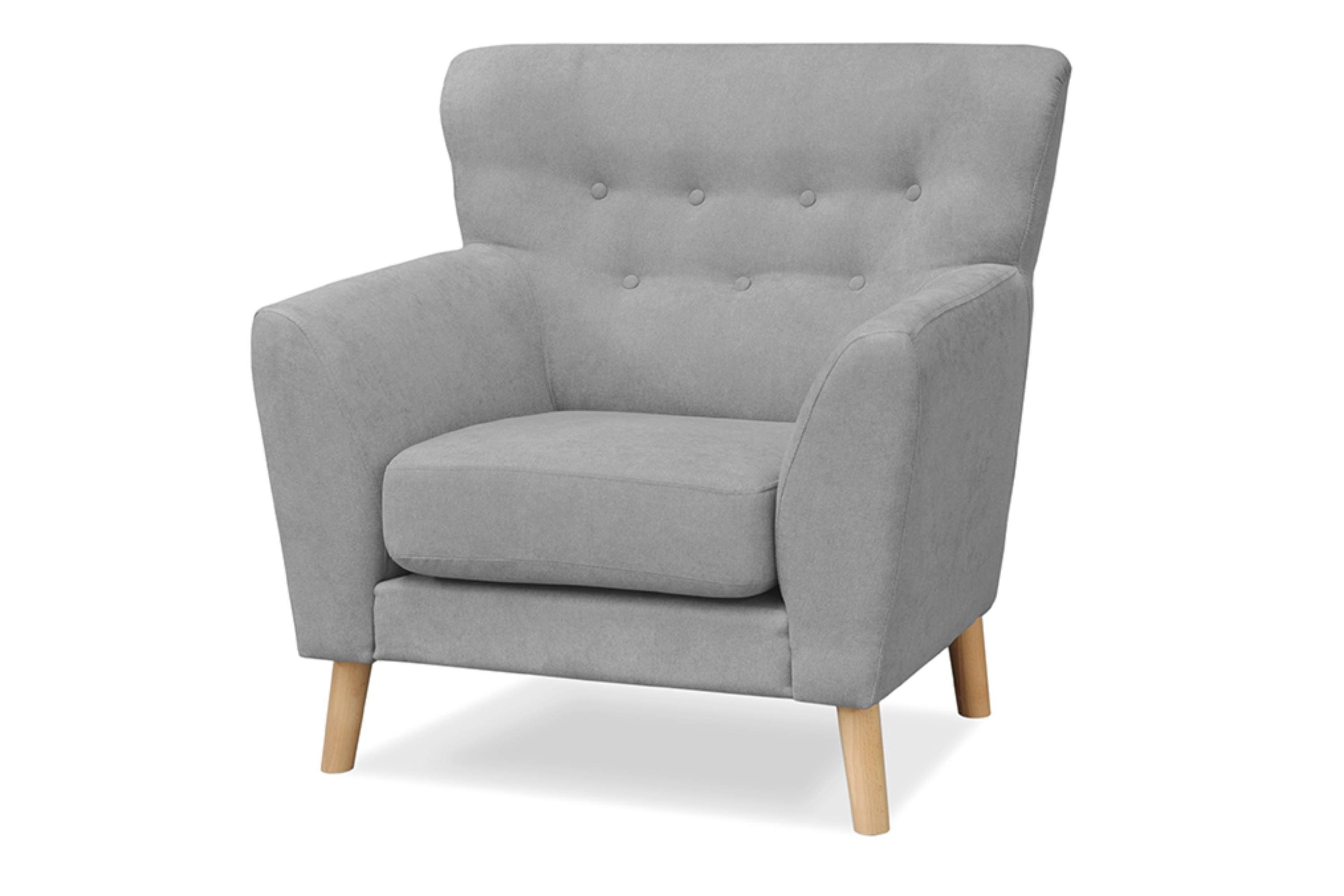 Buche, NEBRIS, aus | Skandinavischer Sessel Konsimo Holzbeinen grau grau auf Stil