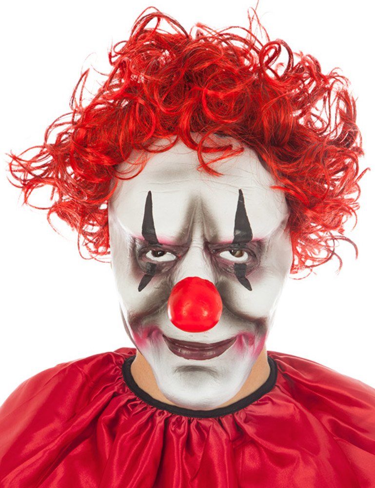 Verkleidungsmaske Halloween Horror Maske 'Gruselclown mit roten Haar