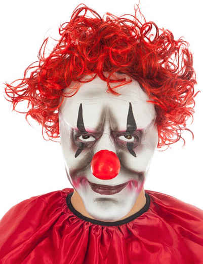 CHAKS Verkleidungsmaske Halloween Horror Maske 'Gruselclown mit roten Haar