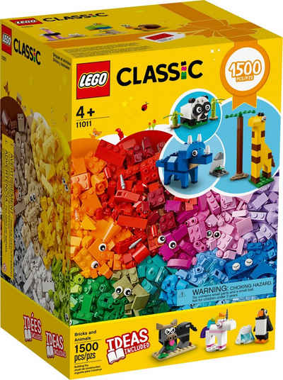 LEGO® Konstruktionsspielsteine »LEGO® Classic - Bausteine - Spaß mit Tieren«, (Set, 1500 St)