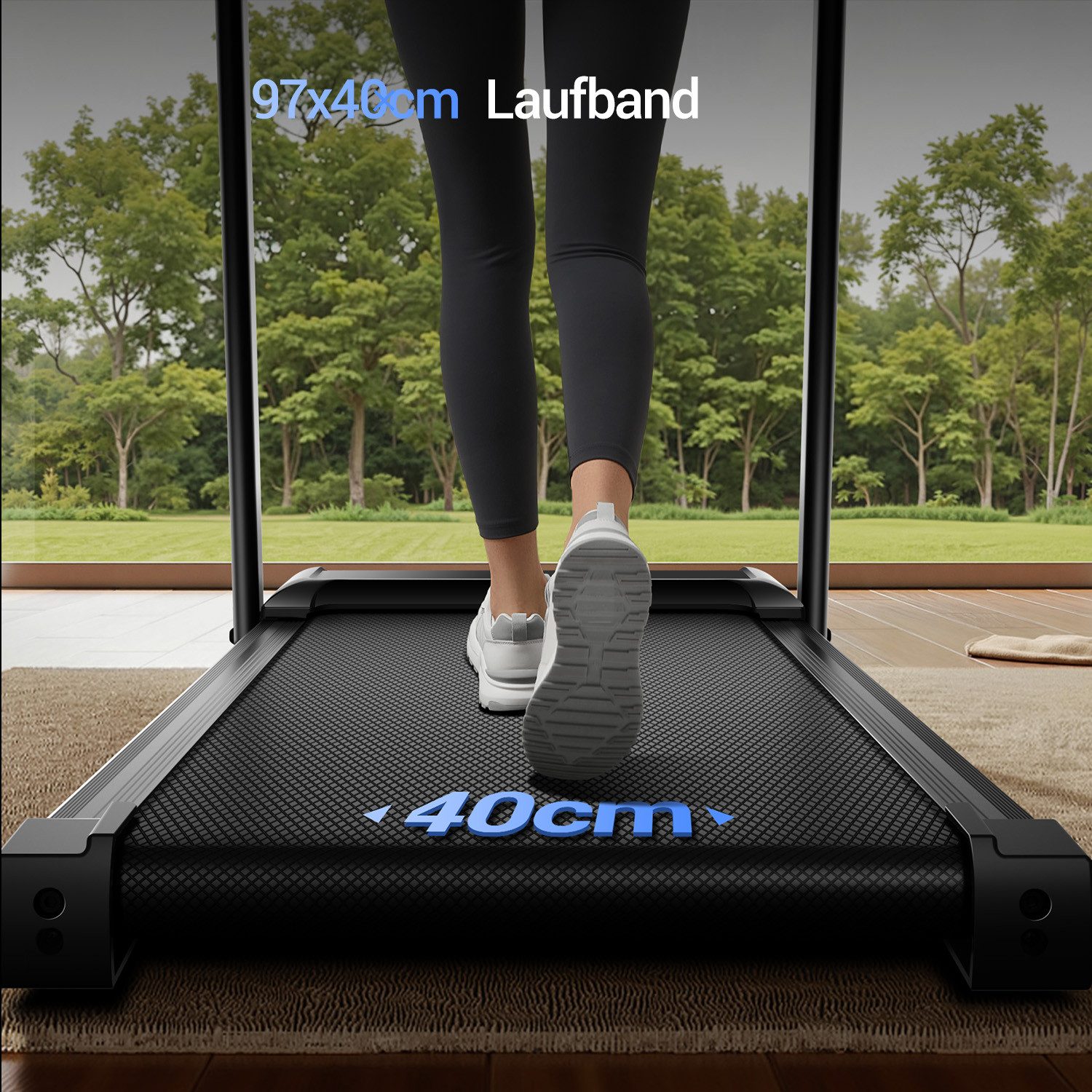 LONTEK Laufband für Zuhause Klappbar mit Steigung, 12KM/H Treadmill (1-tlg), 3,0 PS Motor, Belastung 136KG