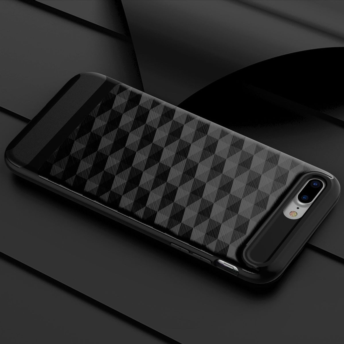 König Design Handyhülle Apple iPhone 8 Plus, Apple iPhone 8 Plus Handyhülle Backcover Schwarz