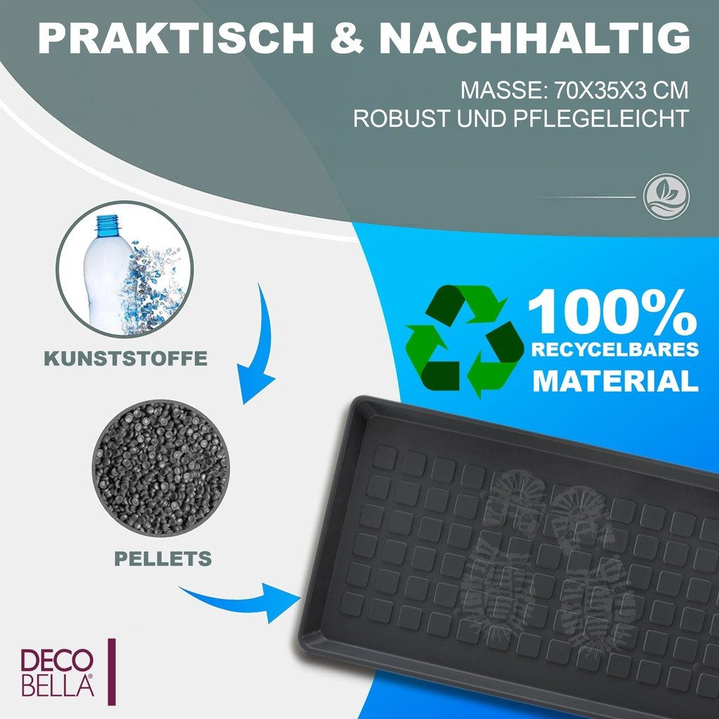 Deco Bella Schuhabtropfschale Schuhabtropfschale 1 Stück, Schuhtablett, 70x35x3 cm Schuhwanne (1-tlg) – Bild 2 von 5