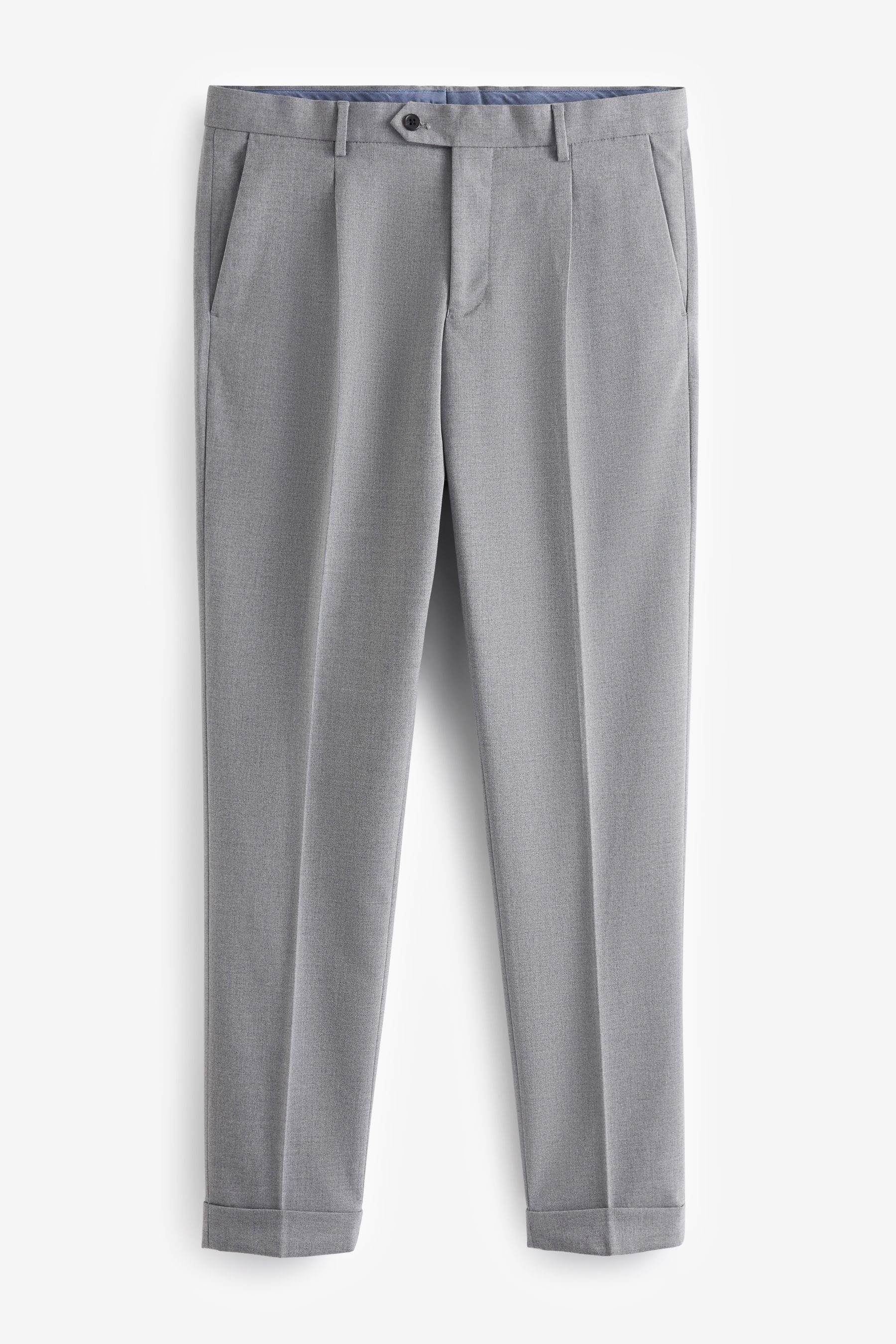 Next Anzughose Anzug aus Flanellstoff: Hose-Skinny-Fit (1-tlg) Light Grey