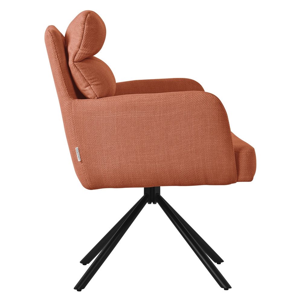 ML-DESIGN Polsterstuhl Esszimmerstühle mit Rücken- & Armlehne moderne Design Küchenstühle (1 St), Armlehnstuhl Orange aus Polyester 180° Drehbar ergonomische Sessel