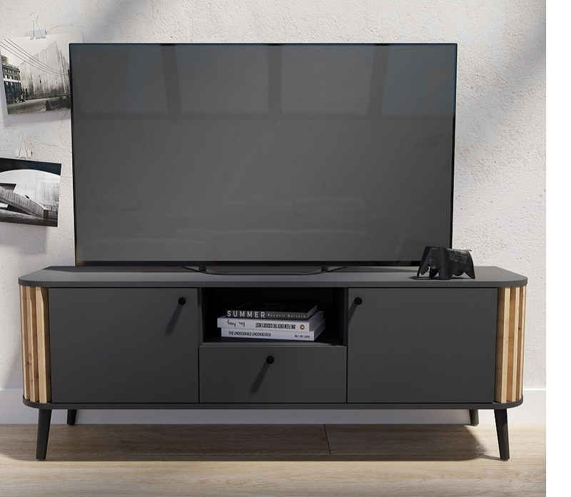 xonox.home Lowboard Lowboard TV-Board Pure, grau / Artisan Eiche