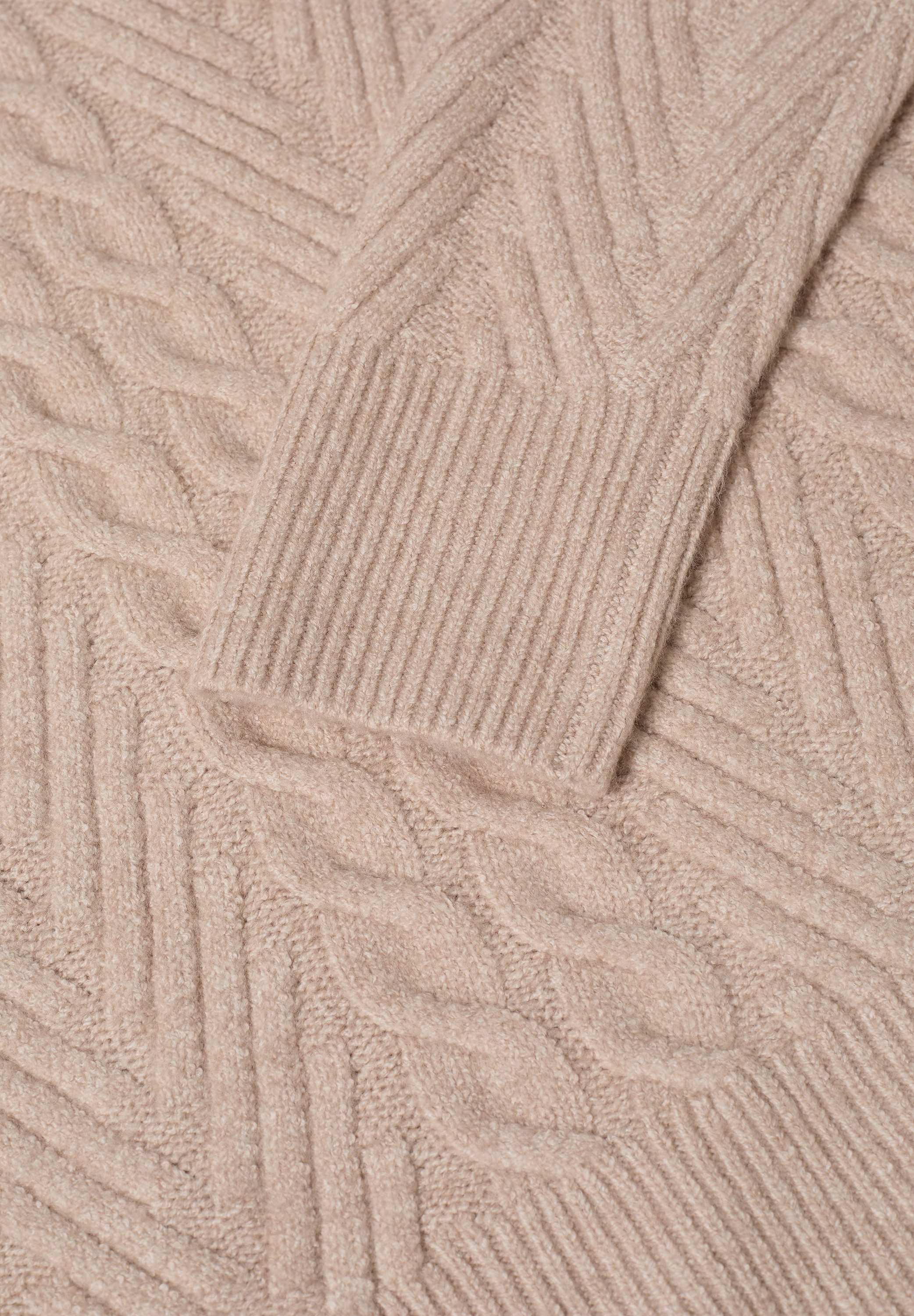 CECIL Strickpullover mit Turtle Neck, Zopfmuster
