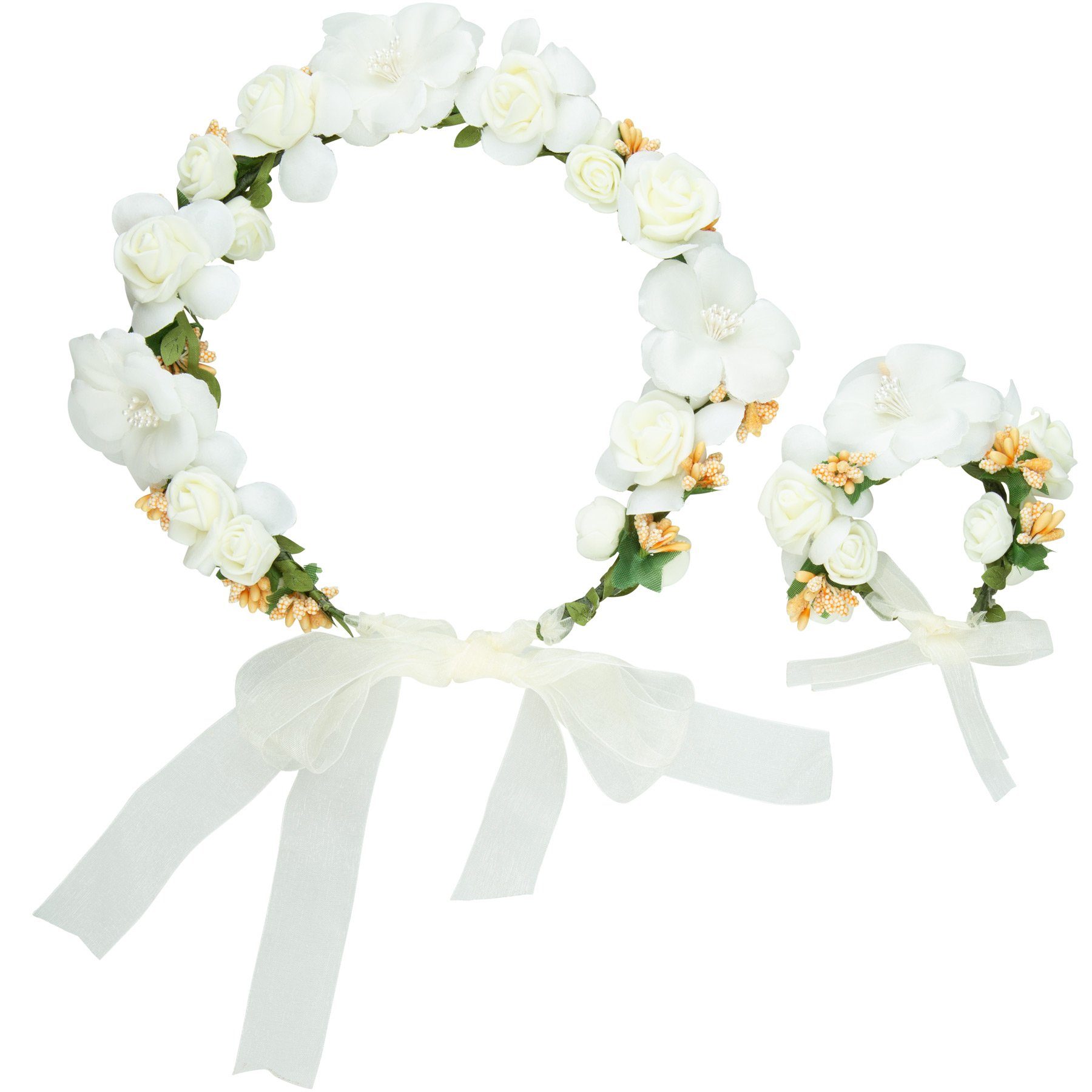 dressforfun Haarband Blumenkranz und Hochzeit Armreif
