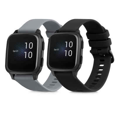 kwmobile Uhrenarmband 2x Sportarmband für Garmin Venu Sq Music / Sq, Armband TPU Silikon Set Fitnesstracker