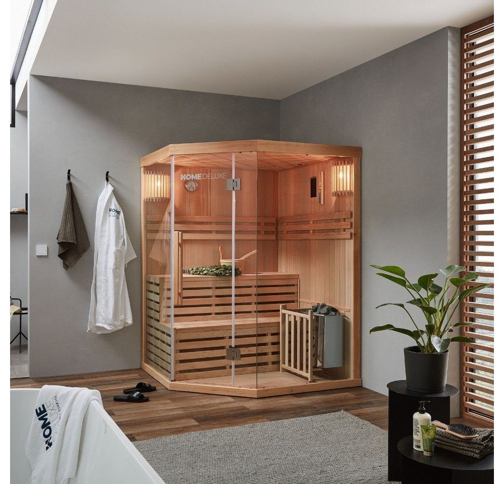 Thumbnail - HOME DELUXE Sauna Traditionelle Sauna SKYLINE - XL, BxTxH: 150 x 150 x 200 cm, Holz: Hemlocktanne