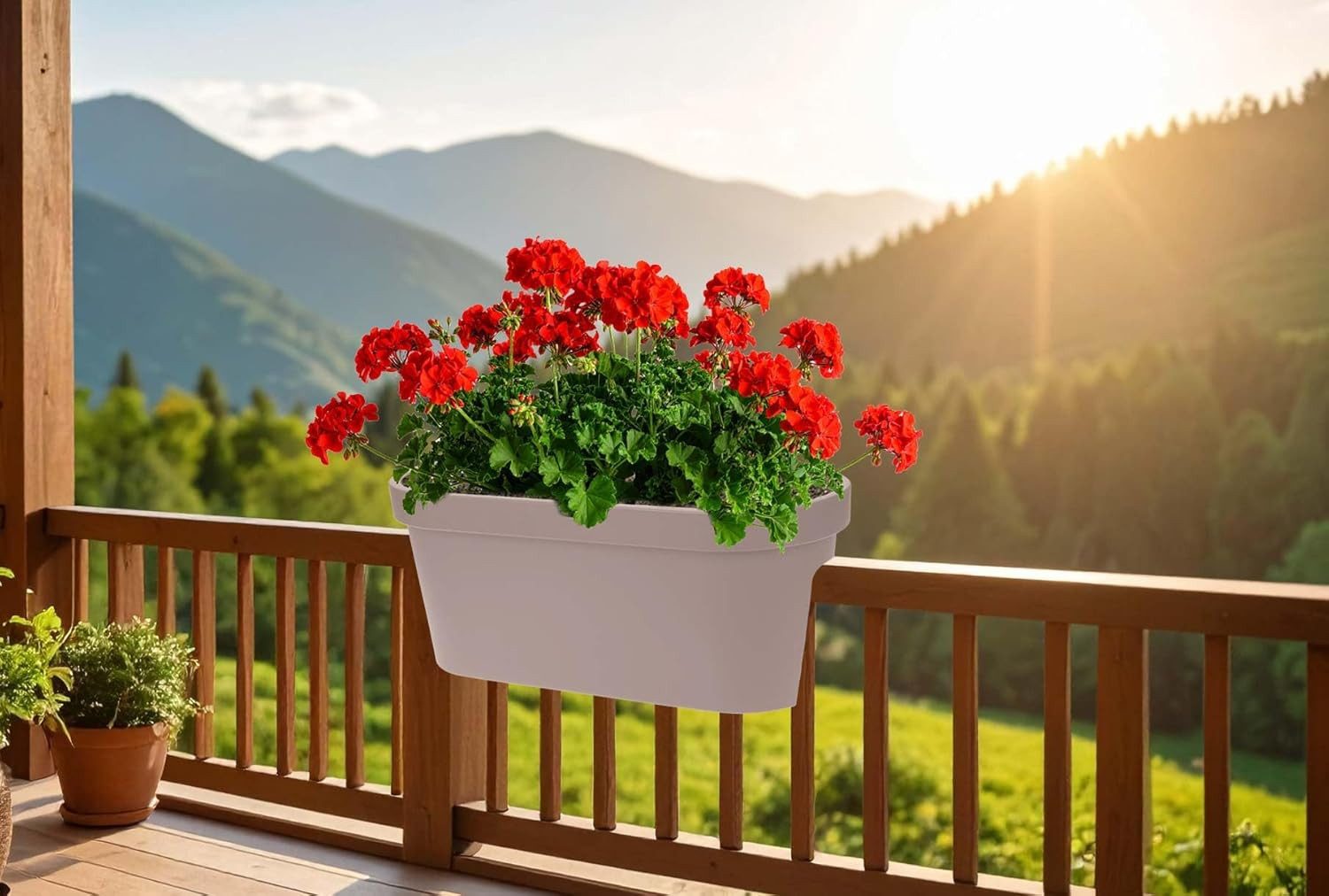 mucHome Balkonkasten für Geländer Breite 60cm Kunststoff Blumenkasten Blume günstig online kaufen