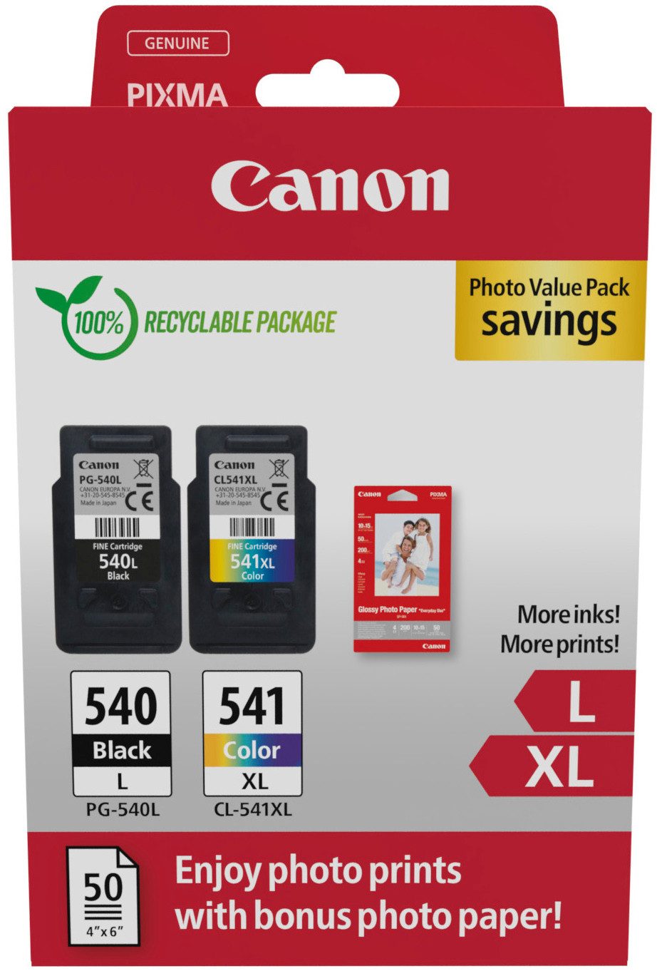 Canon PG540L/CL541XL Photo Value Pack Tintenpatrone (Packung, 2-tlg)