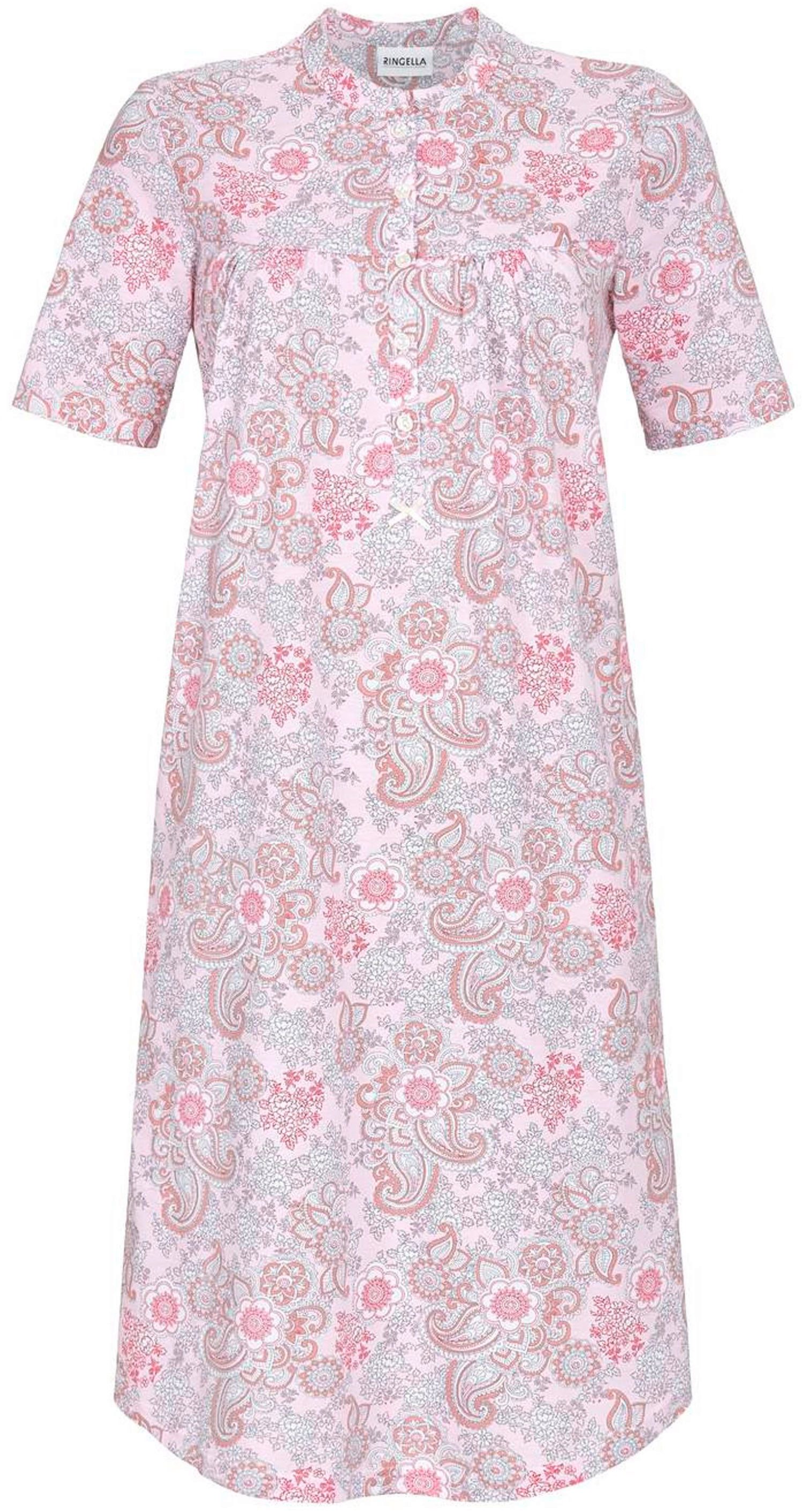 Ringella Nachthemd Frauliches Damen Nachthemd mit kurzem Arm (1-tlg) Baumwolle, auch in großen Größen