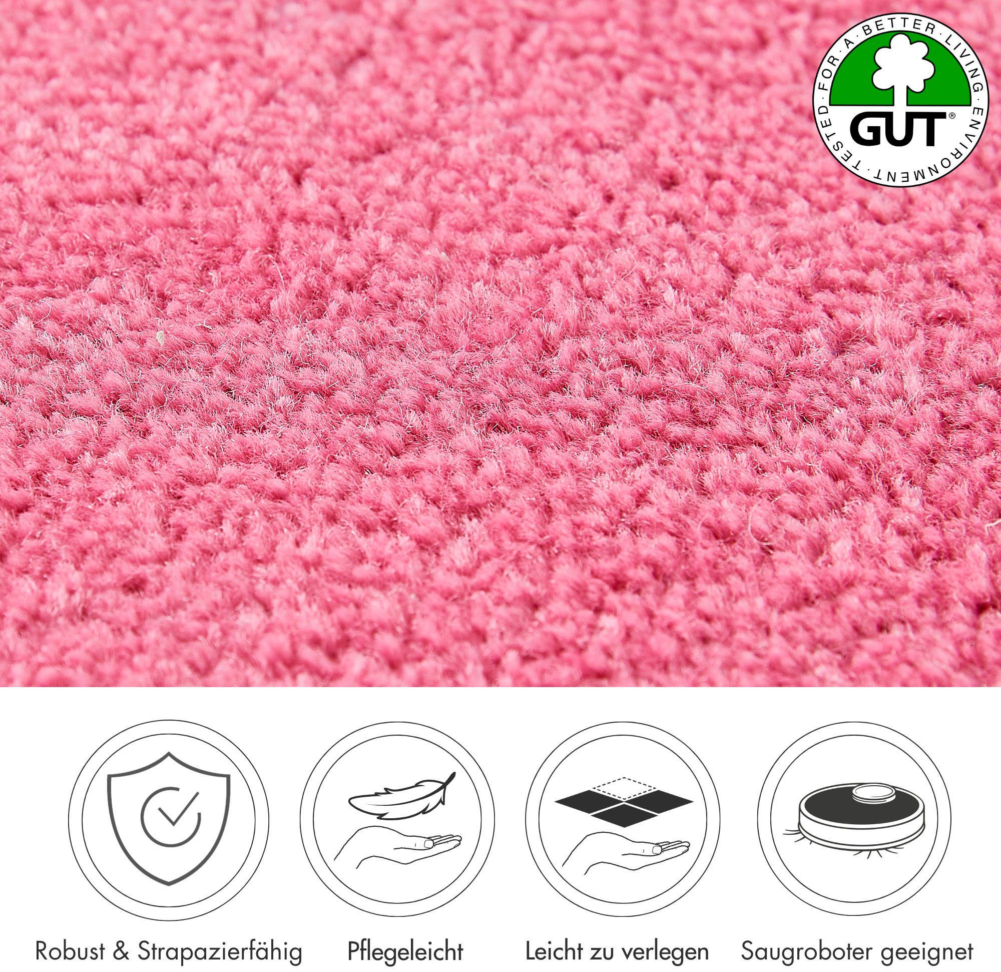 Andiamo Teppichboden Ines, Kräuselvelours, Gesamthöhe 8,5 mm, Luxusklasse LC2, rechteckig, Uni Farben, Breite 400 cm, strapazierfähig & pflegeleicht