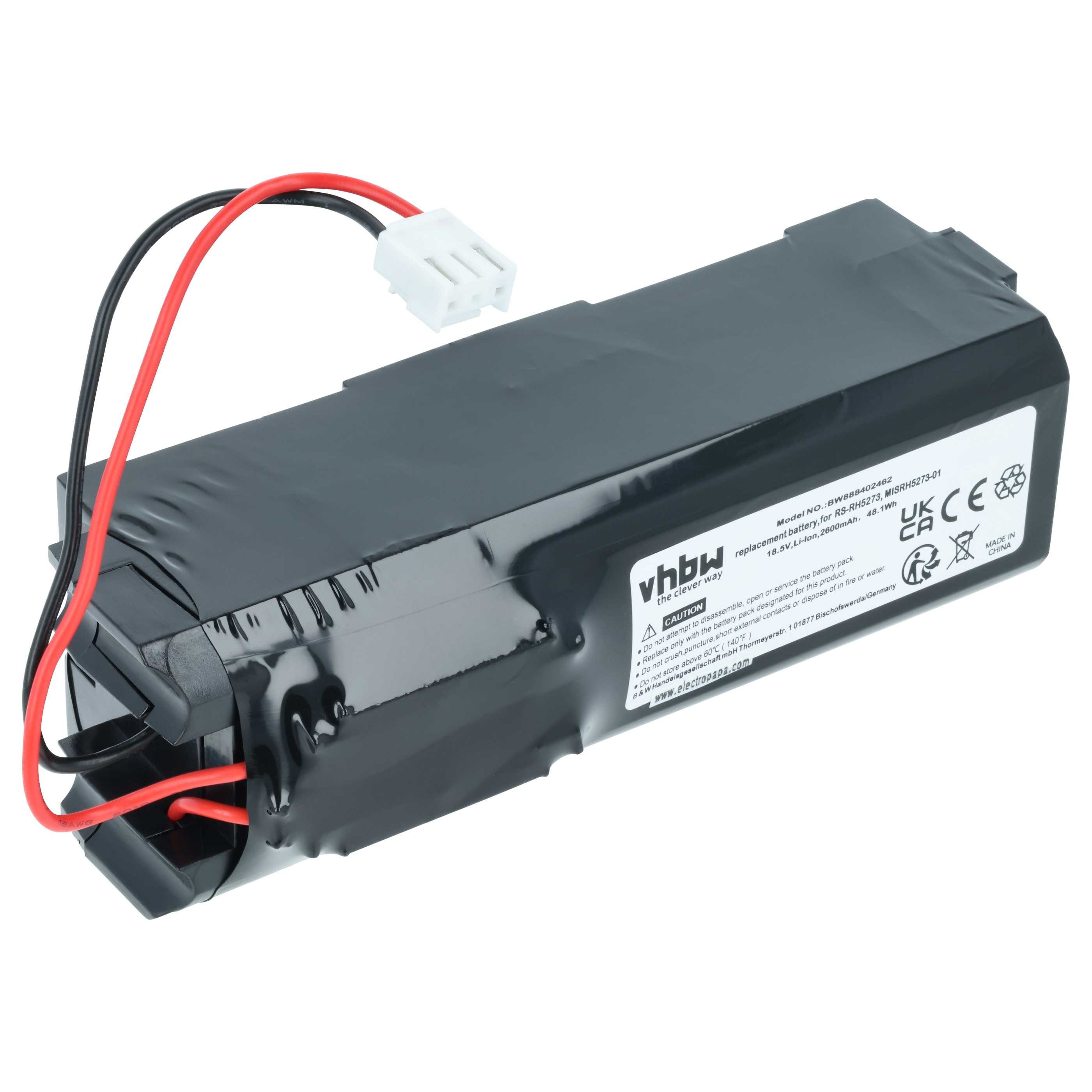 vhbw Akku passend für Rowenta Air Force Extreme RH8911WH, RH8819WH, RH8857, Staubsauger-Akku Akku Li-Polymer 2600 mAh (18,5 V, 1 St), Leistungsfähiger Austausch-Akku für Ihren Staubsauger