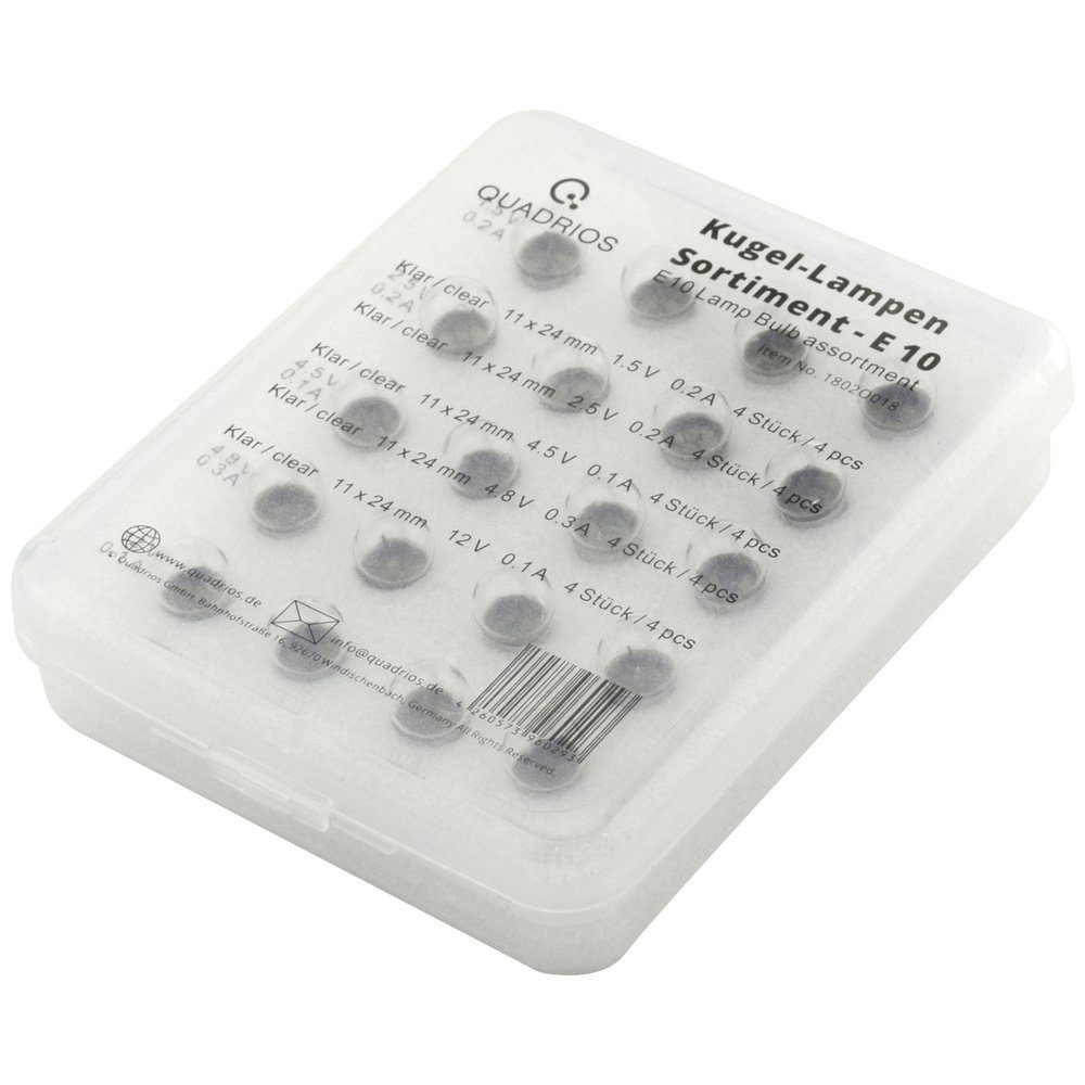 Quadrios Spezialleuchtmittel Quadrios 1802O018 Skalenlampe 1.5 V, 2.5 V, 4.5 V, 4.8 V, 12 V Sockel